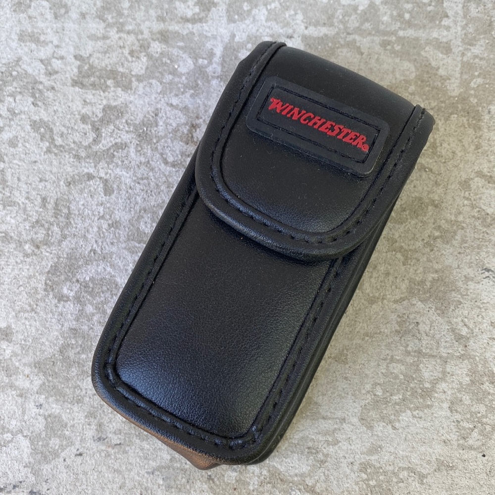 Vintage Winchester Black Leather Extra Clip Mini Utility Storage Carrying Case